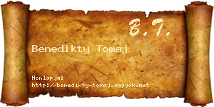 Benedikty Tomaj névjegykártya